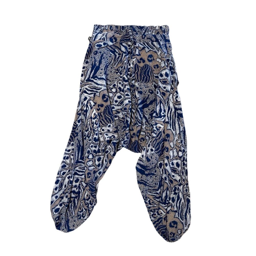Buddha Pants Womens Sz XXS Yoga Casual Harem Dance Blue Beige Loose Thai Workout